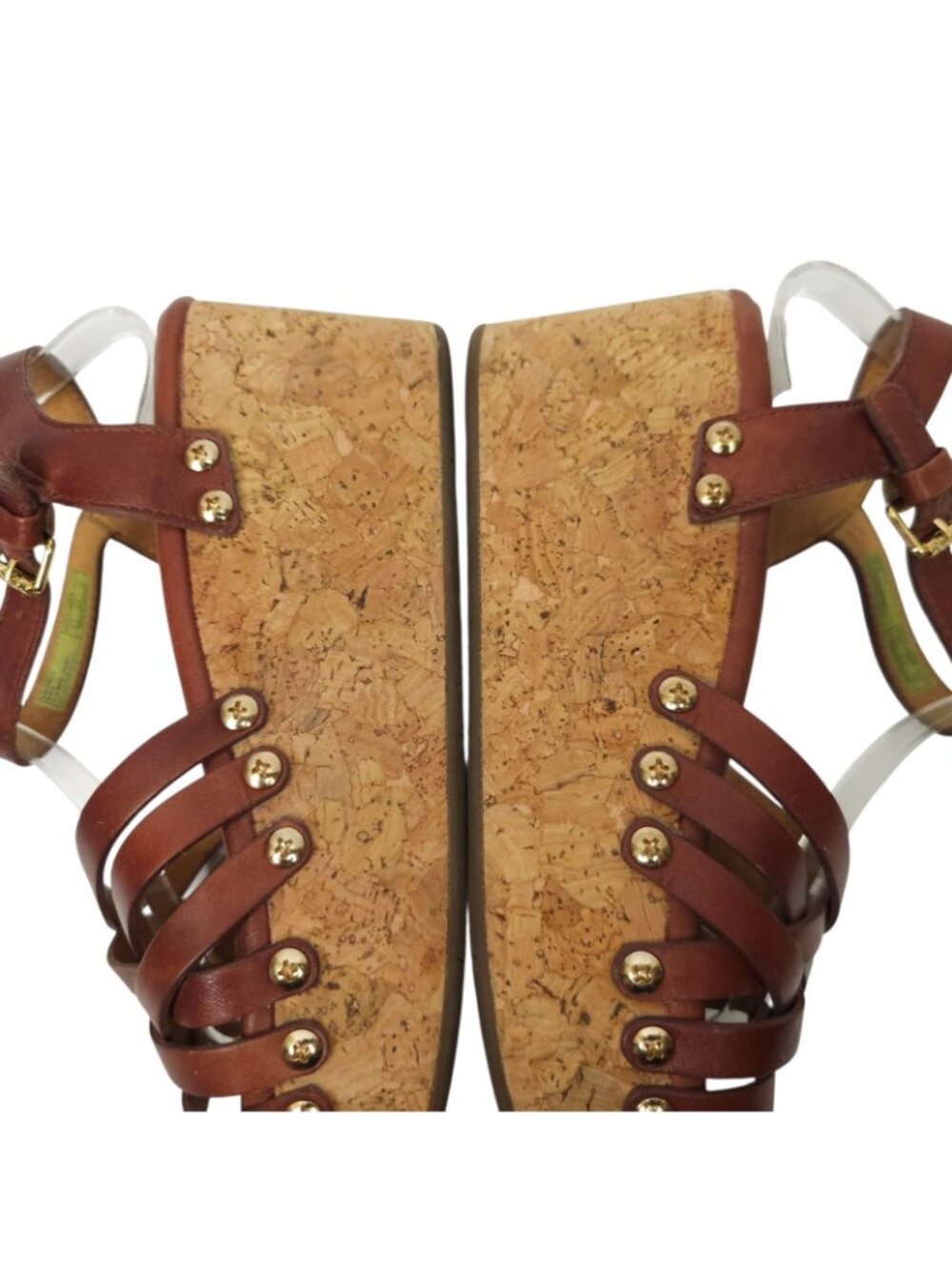 Bussola Mansfield Mavis Cork Wedge Sandals Platform EU 37 US 6 Brown Leather - Picture 16 of 16
